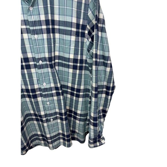 J.Crew Mens Shirt Green Blue Plaid Long Sleeve Button Down L7266 Classic Medium - Picture 5 of 7